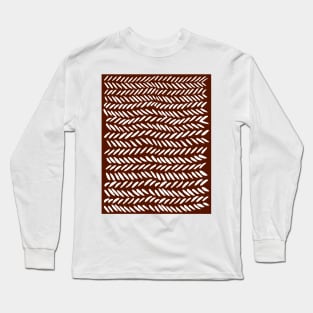Knitting pattern - white on burgundy Long Sleeve T-Shirt